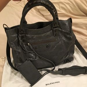 Balenciaga Gris Tarmac Velo Handbag Cross Body Bag